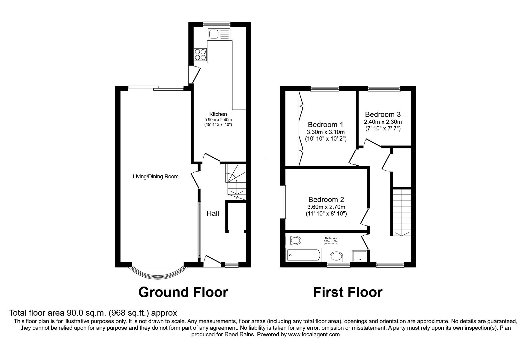 Floorplan of 3 bedroom Semi Detached House for sale, Newlands Drive, Wilmslow, Cheshire, SK9