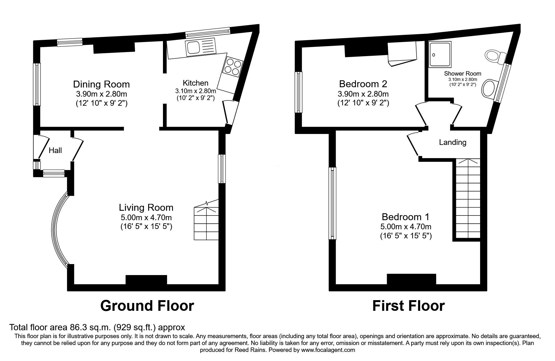 Floorplan of 2 bedroom End Terrace House for sale, Stamford Place, Wilmslow, Cheshire, SK9