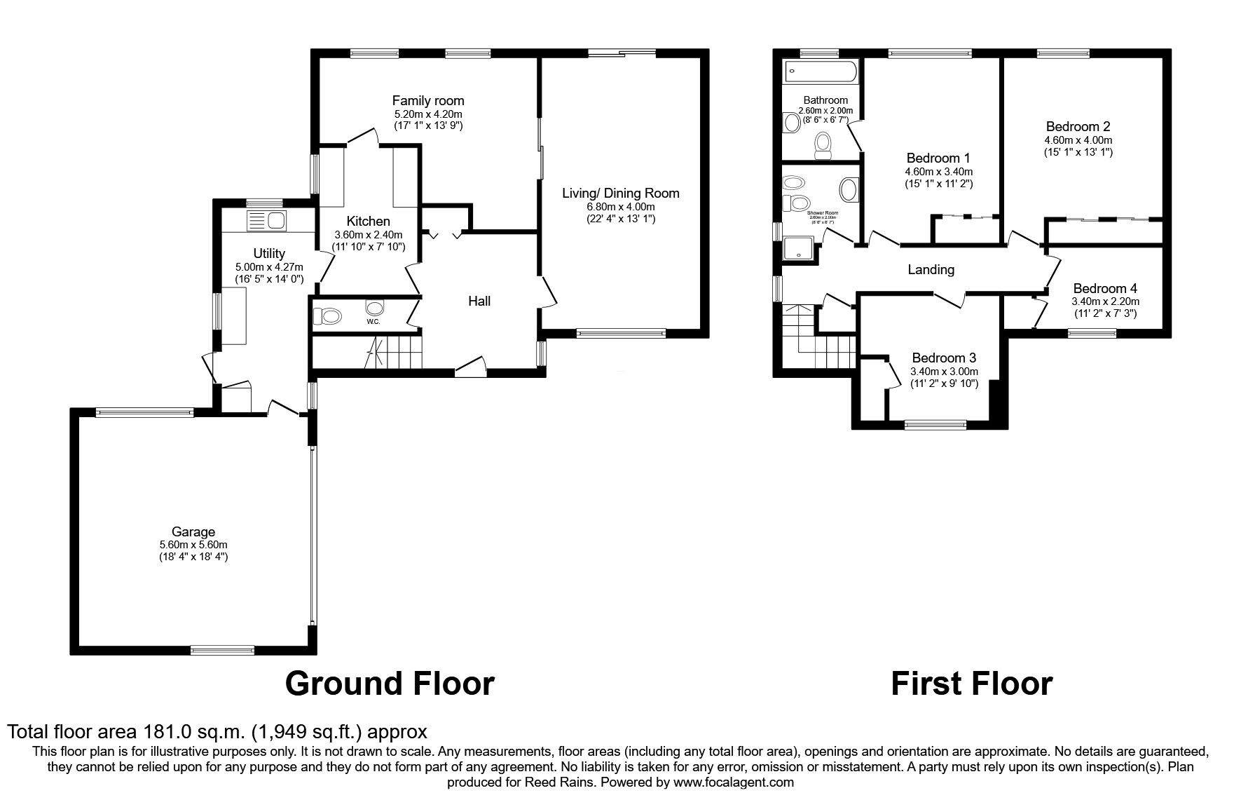 Floorplan of 4 bedroom Detached House for sale, Bollinwood Chase, Wilmslow, Cheshire, SK9