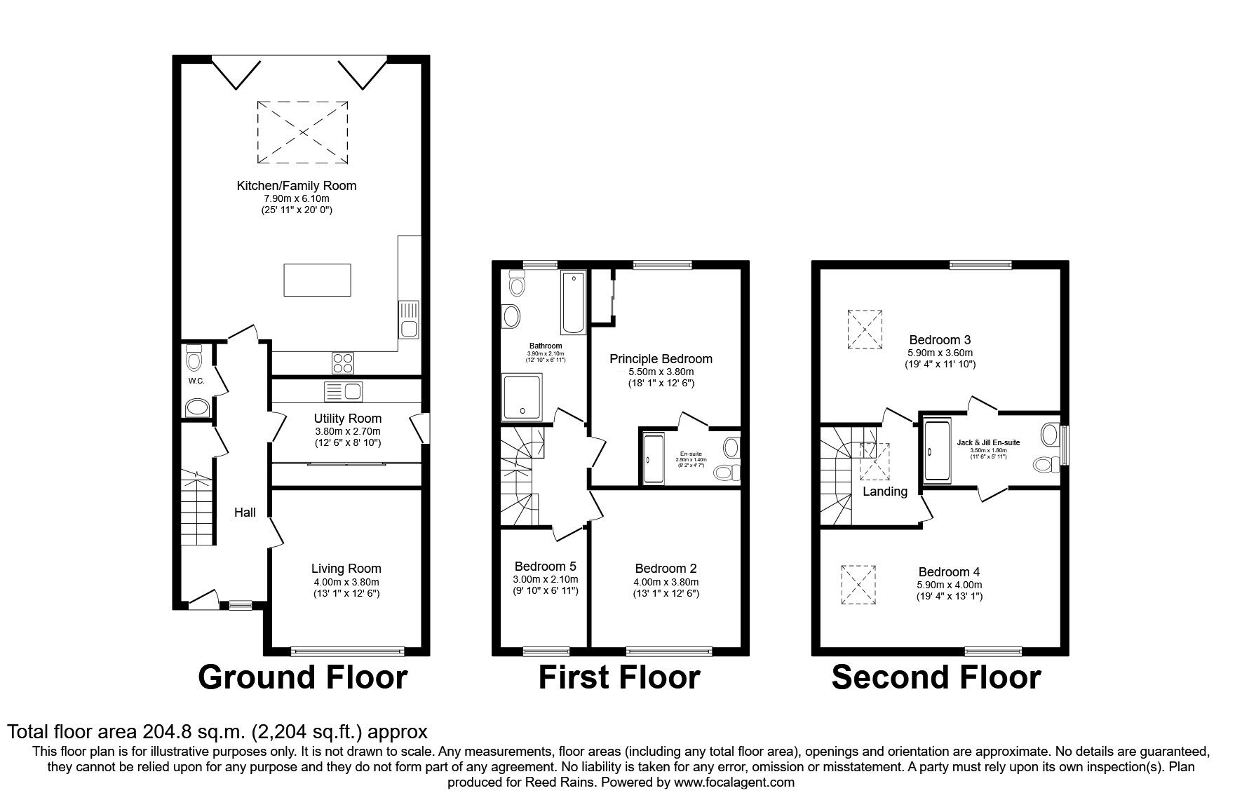 Floorplan of 5 bedroom Semi Detached House for sale, Lacey Green, Wilmslow, Cheshire, SK9