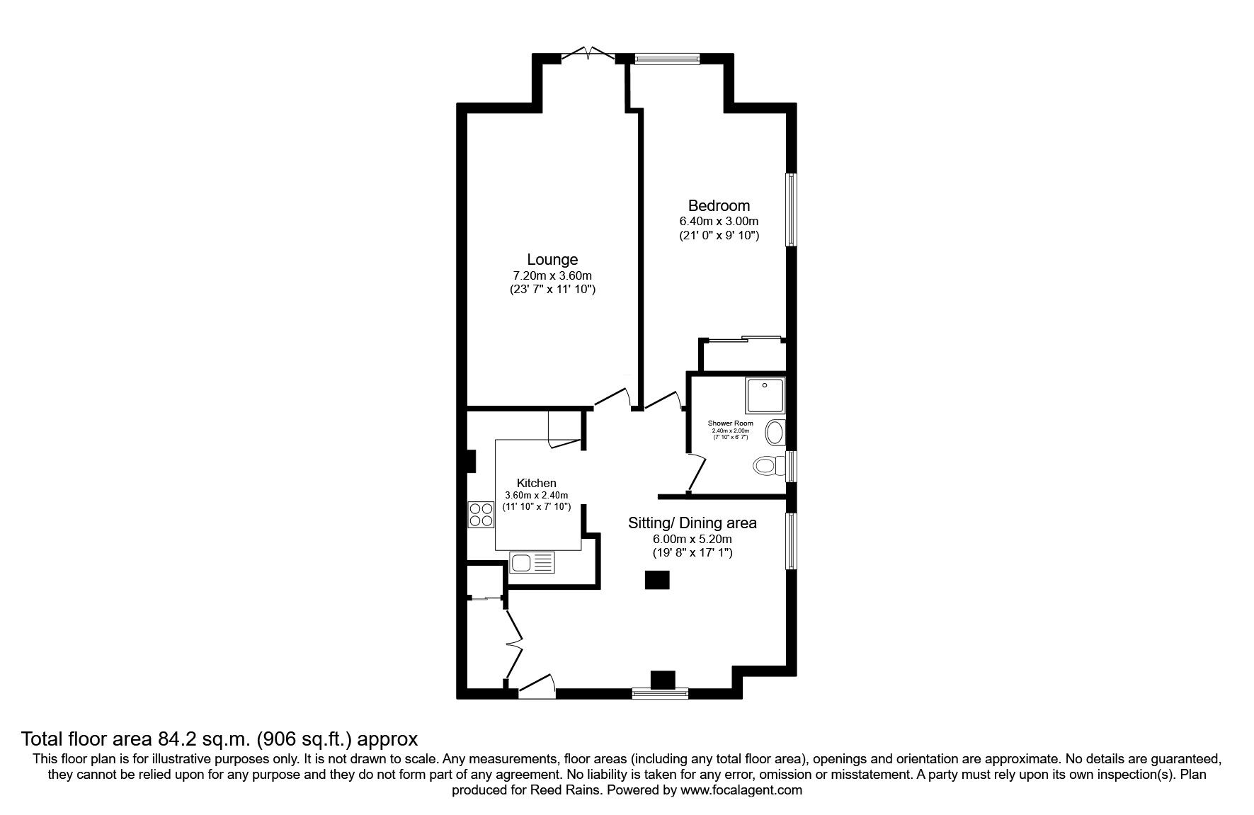 Floorplan of 1 bedroom  Flat for sale, Norcliffe Hall Mews, Wilmslow, Cheshire, SK9