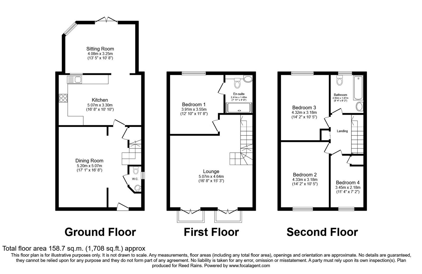 Floorplan of 4 bedroom Mid Terrace House for sale, Chamberlain Drive, Wilmslow, Cheshire, SK9