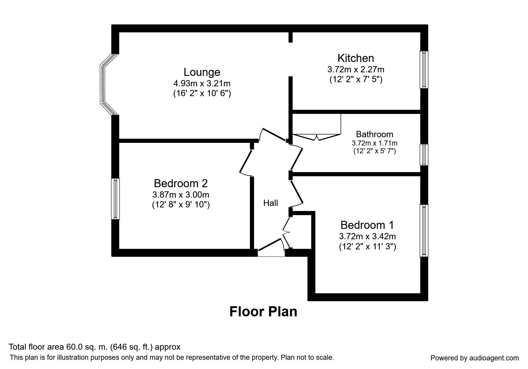 Floorplan of 2 bedroom  Flat for sale, Chamberlain Drive, Wilmslow, Cheshire, SK9