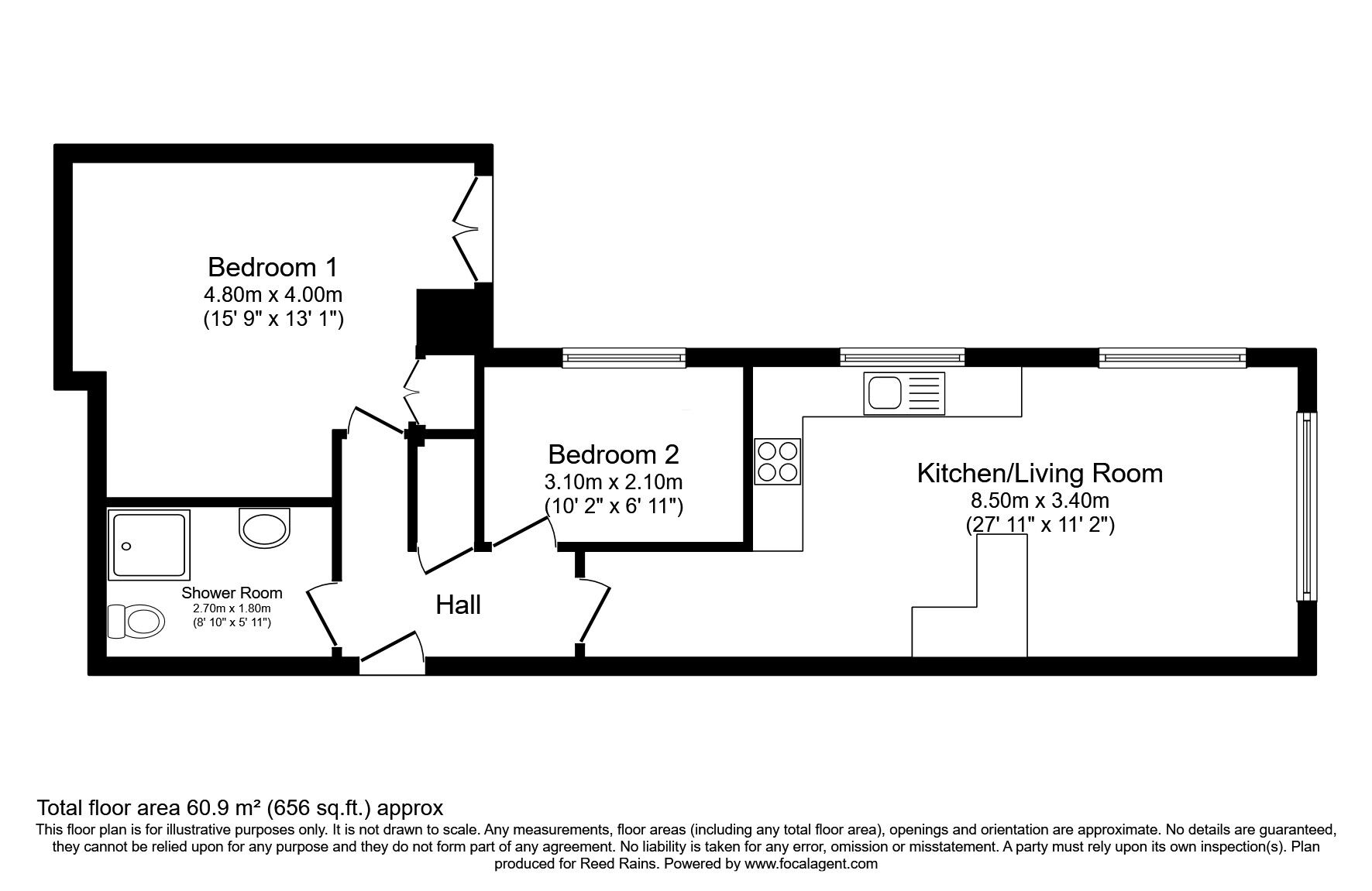 Floorplan of 2 bedroom  Flat for sale, Hawthorn Street, Wilmslow, Cheshire, SK9