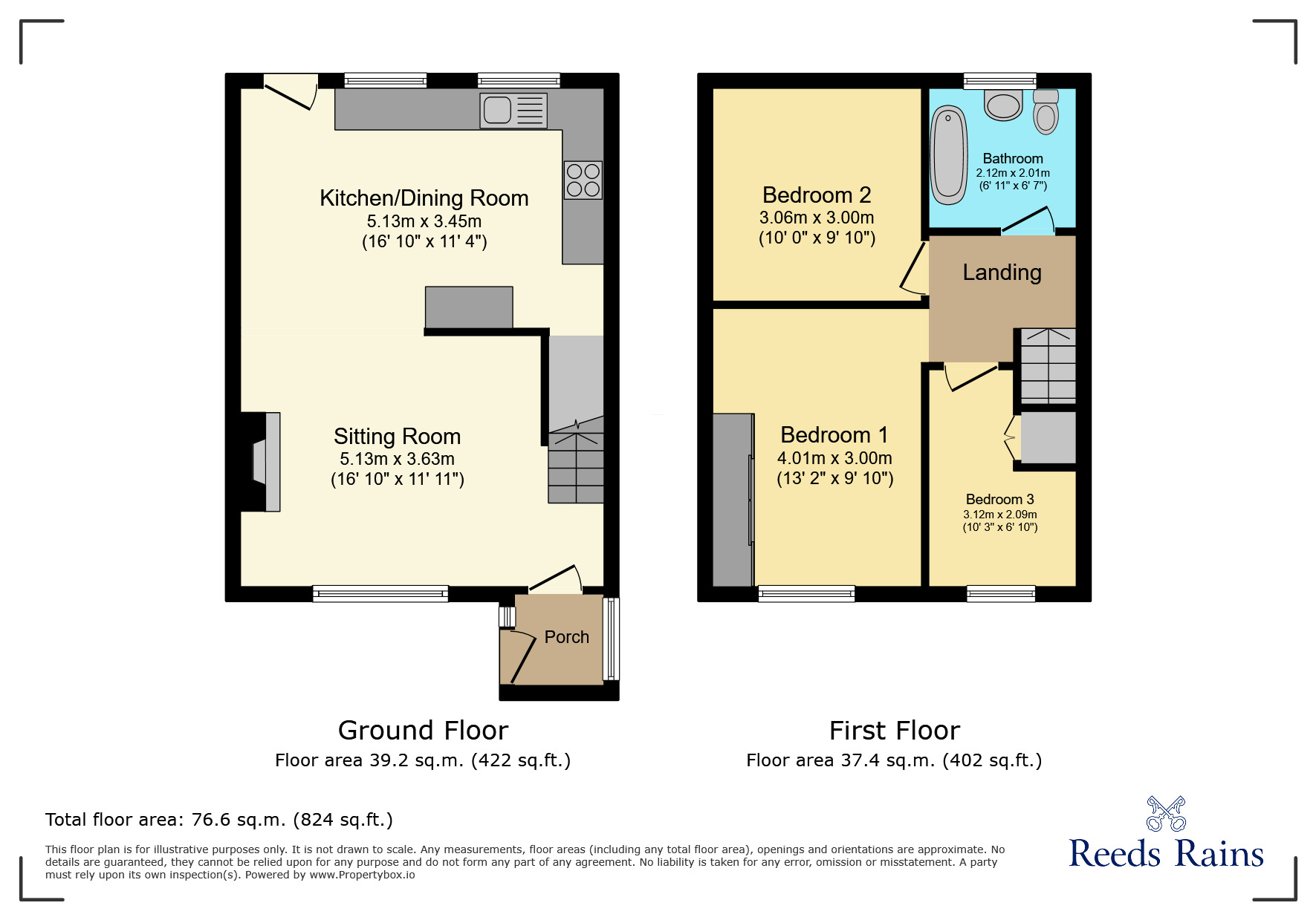 Floorplan of 3 bedroom End Terrace House for sale, Orchard Close, Wilmslow, Cheshire, SK9