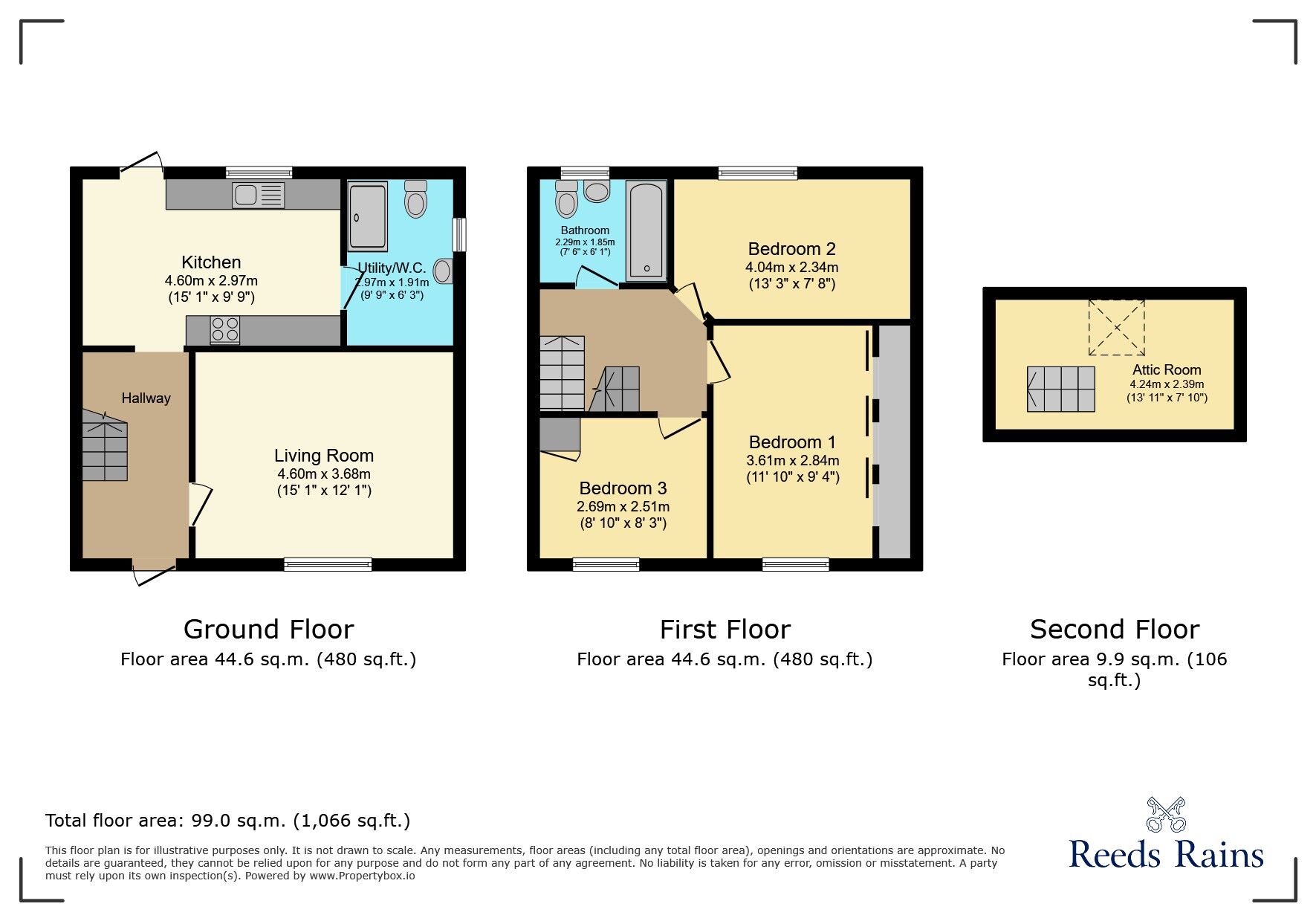 Floorplan of 3 bedroom End Terrace House to rent, Hampson Crescent, Handforth, Cheshire, SK9