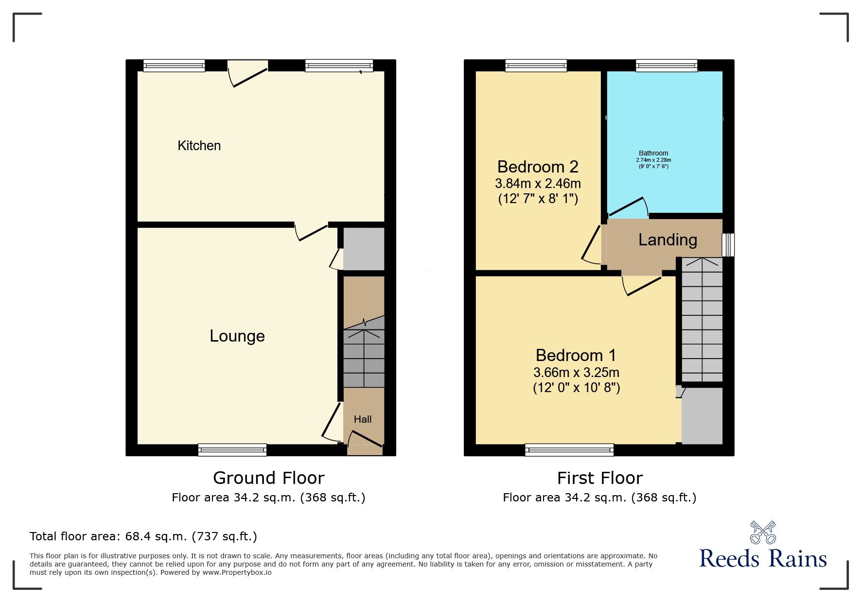 Floorplan of 2 bedroom End Terrace House for sale, Bourne Street, Wilmslow, Cheshire, SK9