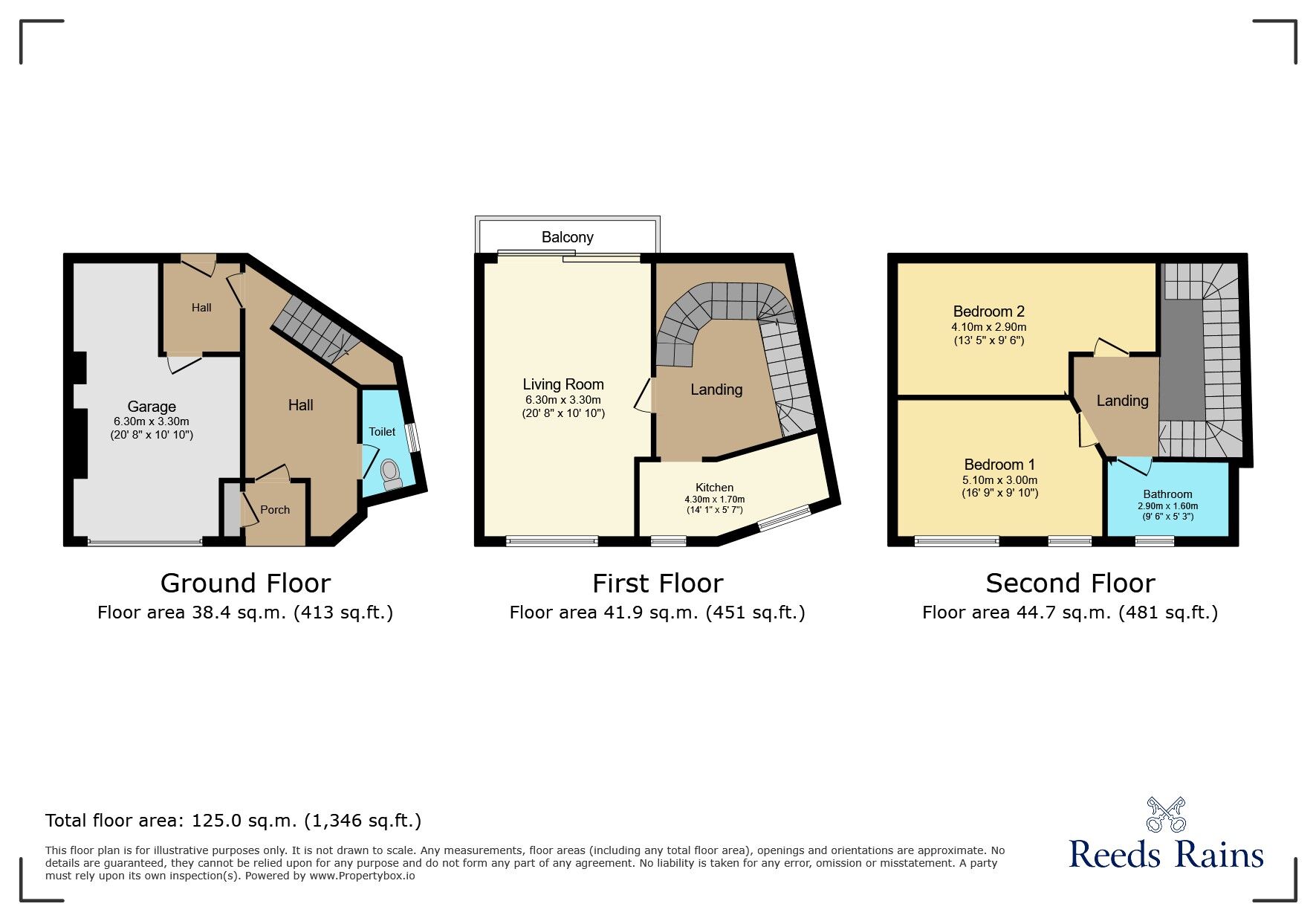 Floorplan of 2 bedroom Mid Terrace House for sale, Parkway, Wilmslow, Cheshire, SK9