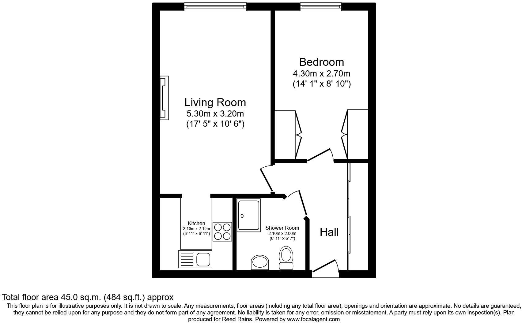 Floorplan of 1 bedroom  Flat for sale, Victoria Road, Wilmslow, Cheshire, SK9