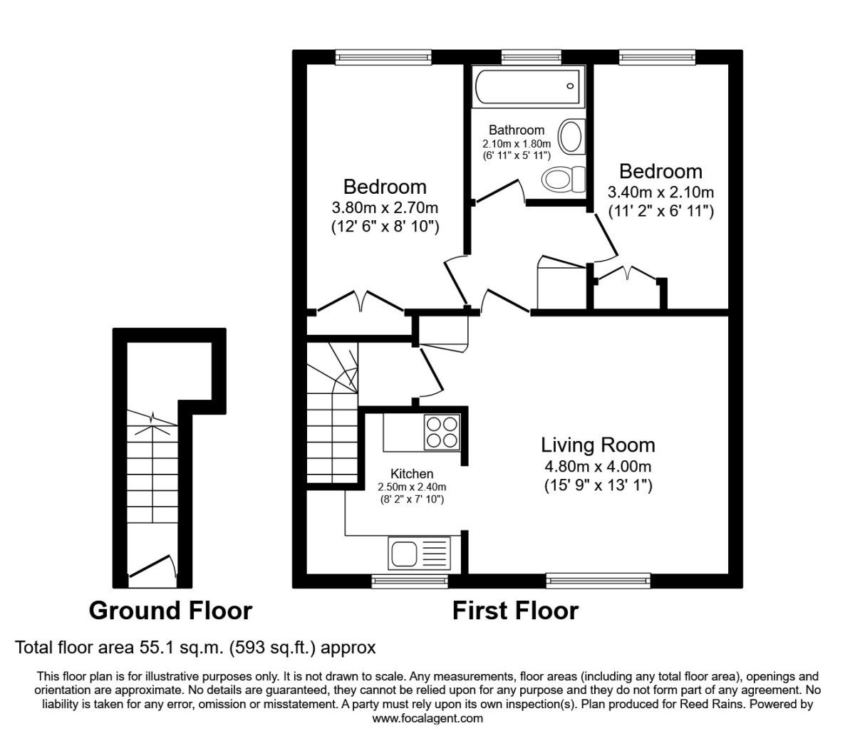 Floorplan of 2 bedroom  Flat for sale, Caldy Road, Handforth, Cheshire, SK9