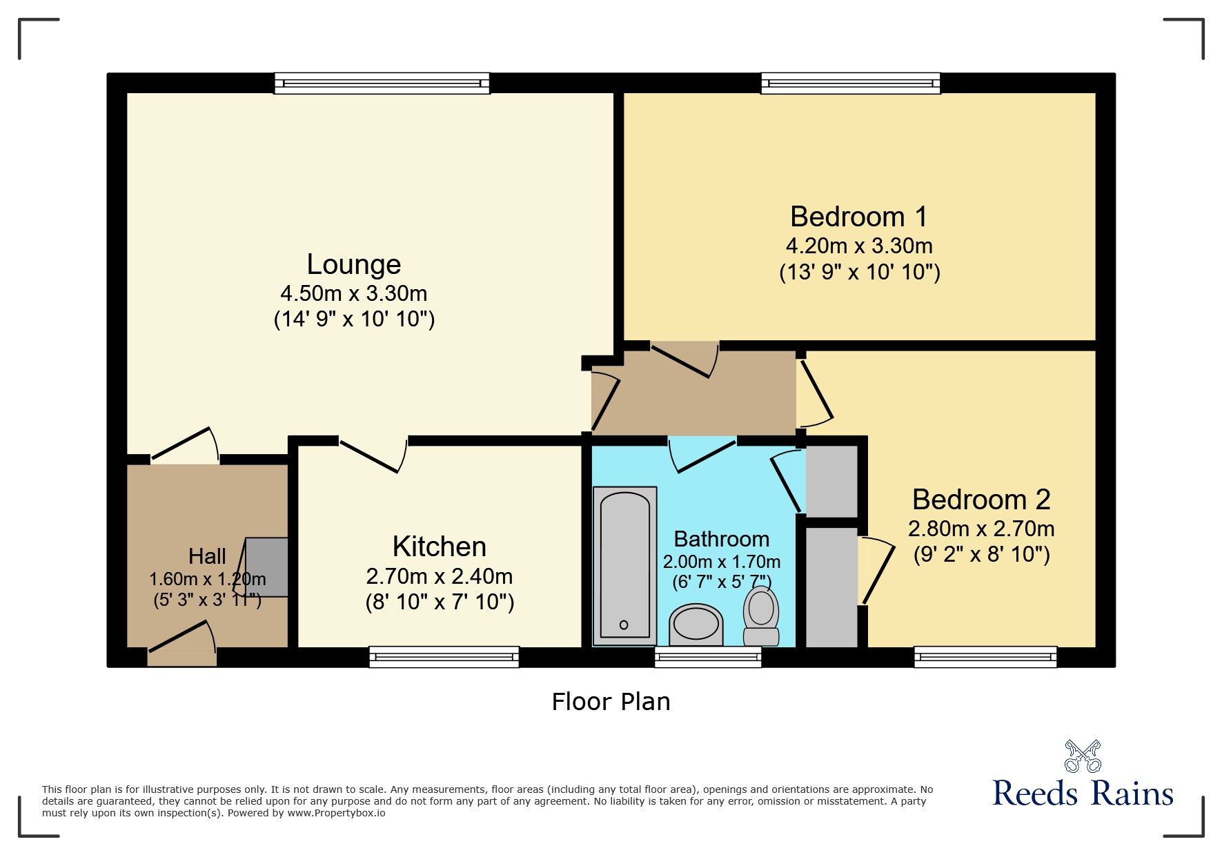 Floorplan of 2 bedroom  Flat for sale, Bolleyn Wood Court, Lacey Green, Cheshire, SK9