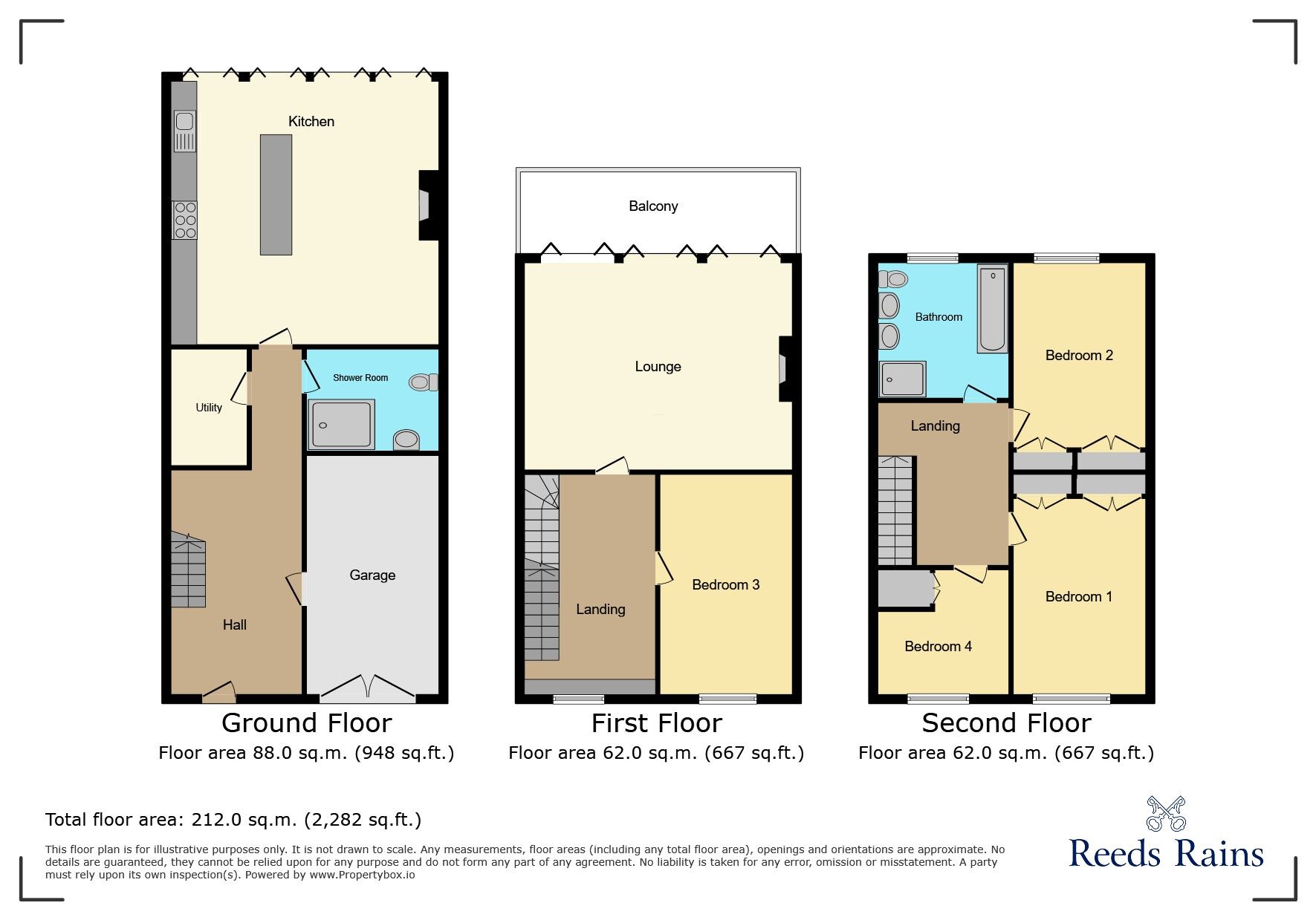 Floorplan of 4 bedroom Mid Terrace House to rent, Briarwood, Wilmslow, Cheshire, SK9
