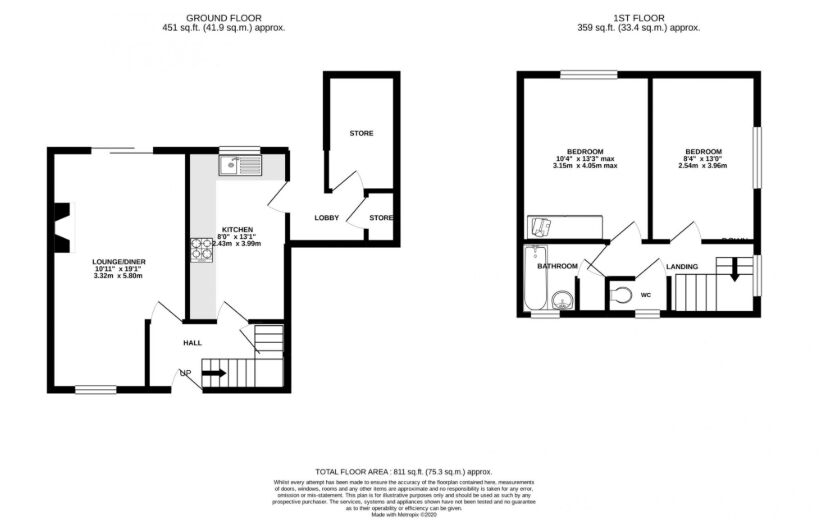 Floorplan of 2 bedroom Semi Detached House for sale, Cranford Road, Wilmslow, Cheshire, SK9