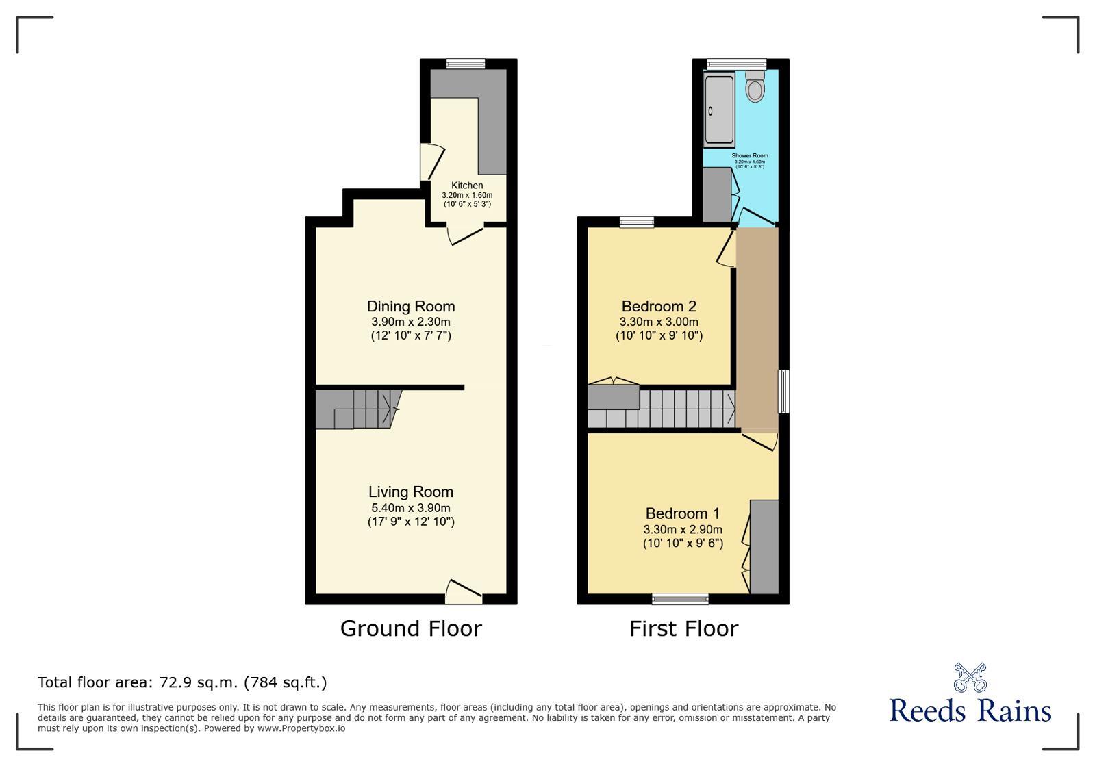 Floorplan of 2 bedroom End Terrace House for sale, Lacey Green, Wilmslow, Cheshire, SK9