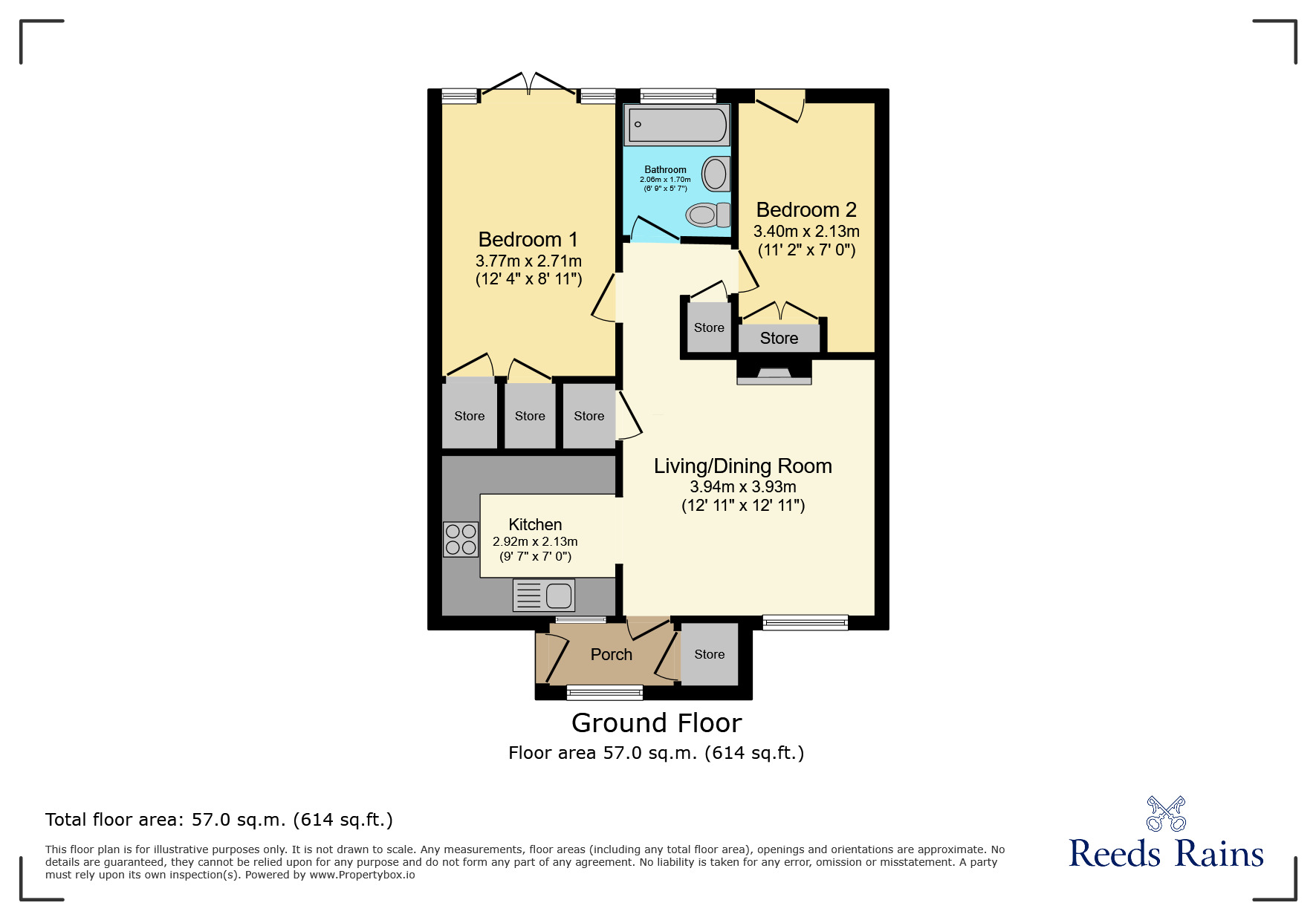 Floorplan of 2 bedroom Mid Terrace Flat for sale, Caldy Road, Handforth, Cheshire, SK9