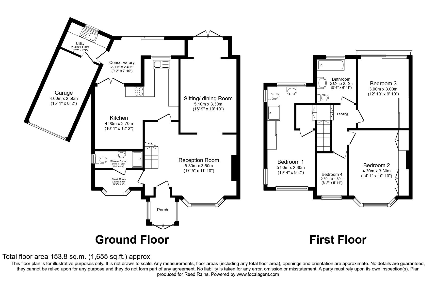 Floorplan of 4 bedroom Semi Detached House to rent, Westward Road, Wilmslow, Cheshire, SK9