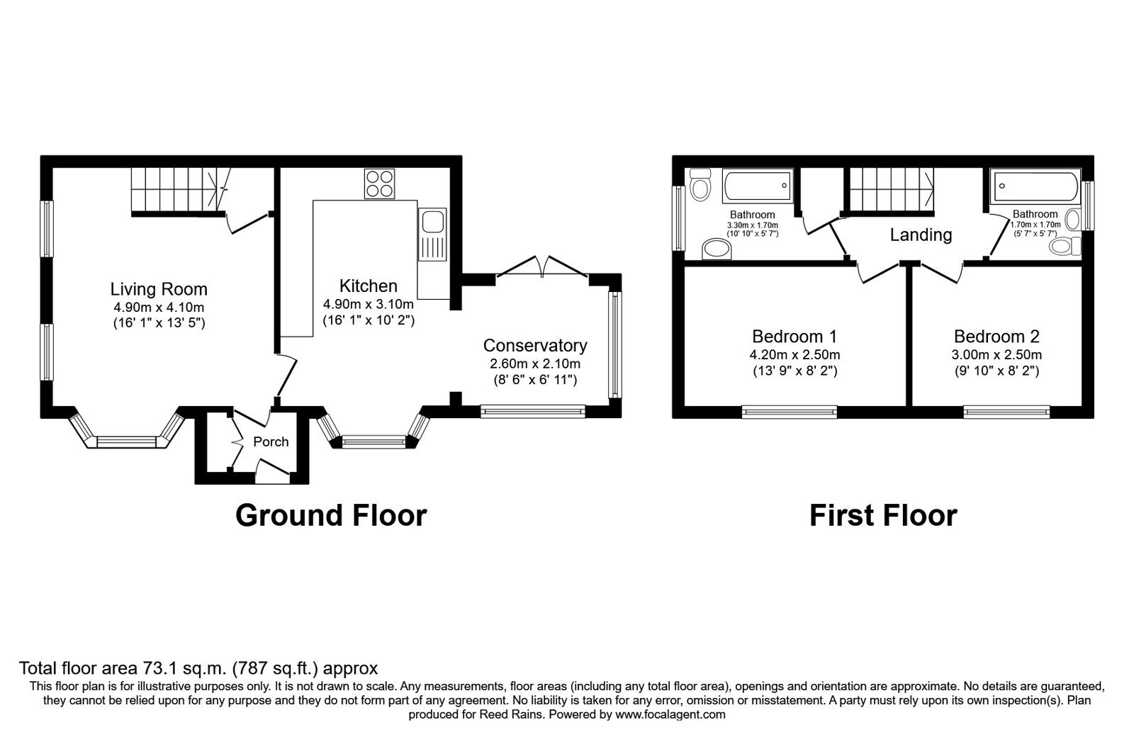 Floorplan of 2 bedroom End Terrace House for sale, Holmeswood Close, Wilmslow, Cheshire, SK9