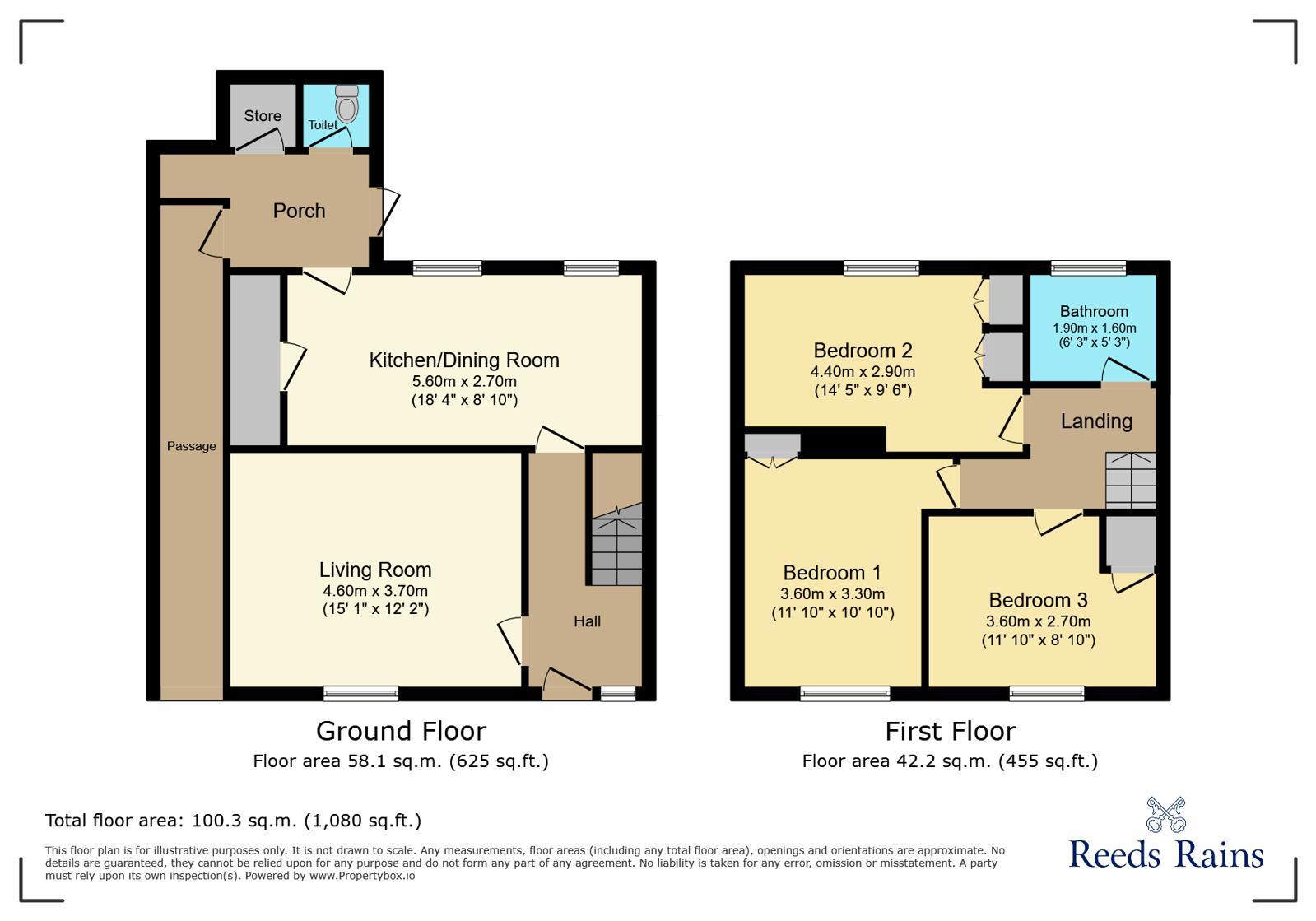 Floorplan of 3 bedroom Mid Terrace House for sale, Marbury Road, Wilmslow, Cheshire, SK9