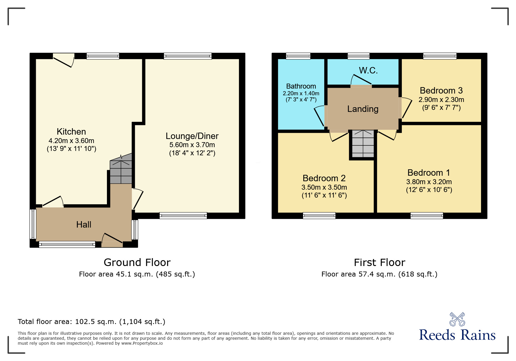 Floorplan of 3 bedroom Mid Terrace House for sale, Elworth Way, Handforth, Cheshire, SK9