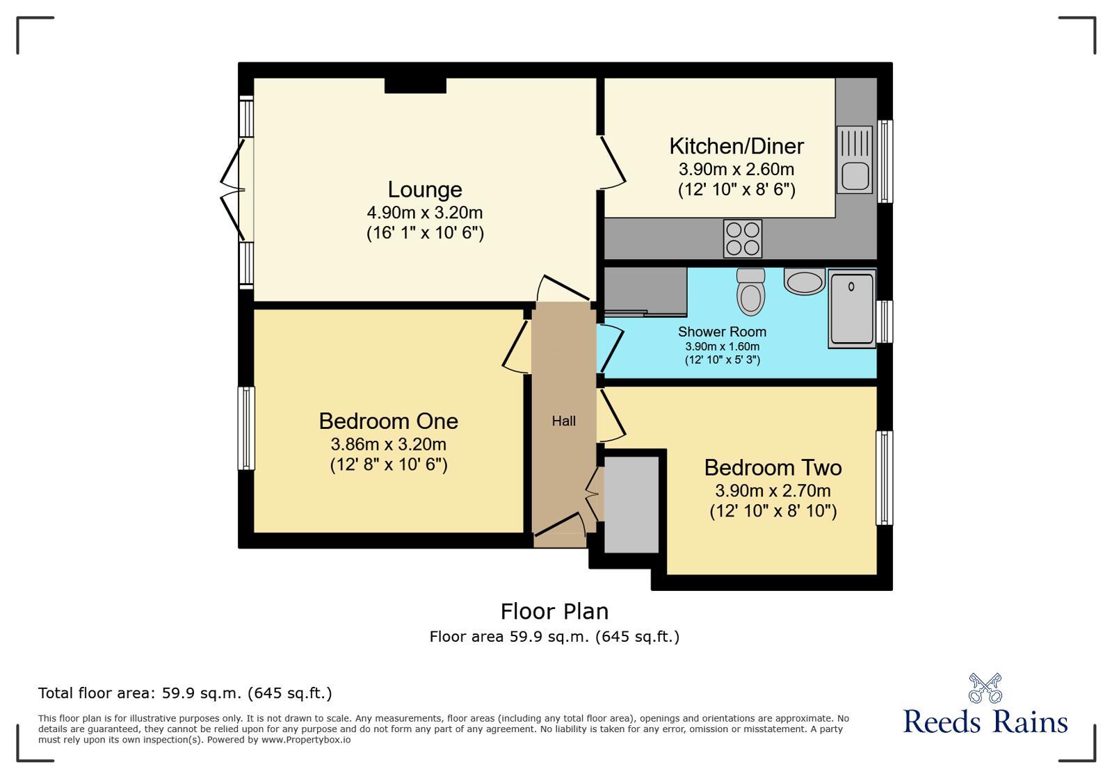 Floorplan of 2 bedroom Flat for sale, Barford Drive, Wilmslow, Cheshire, SK9