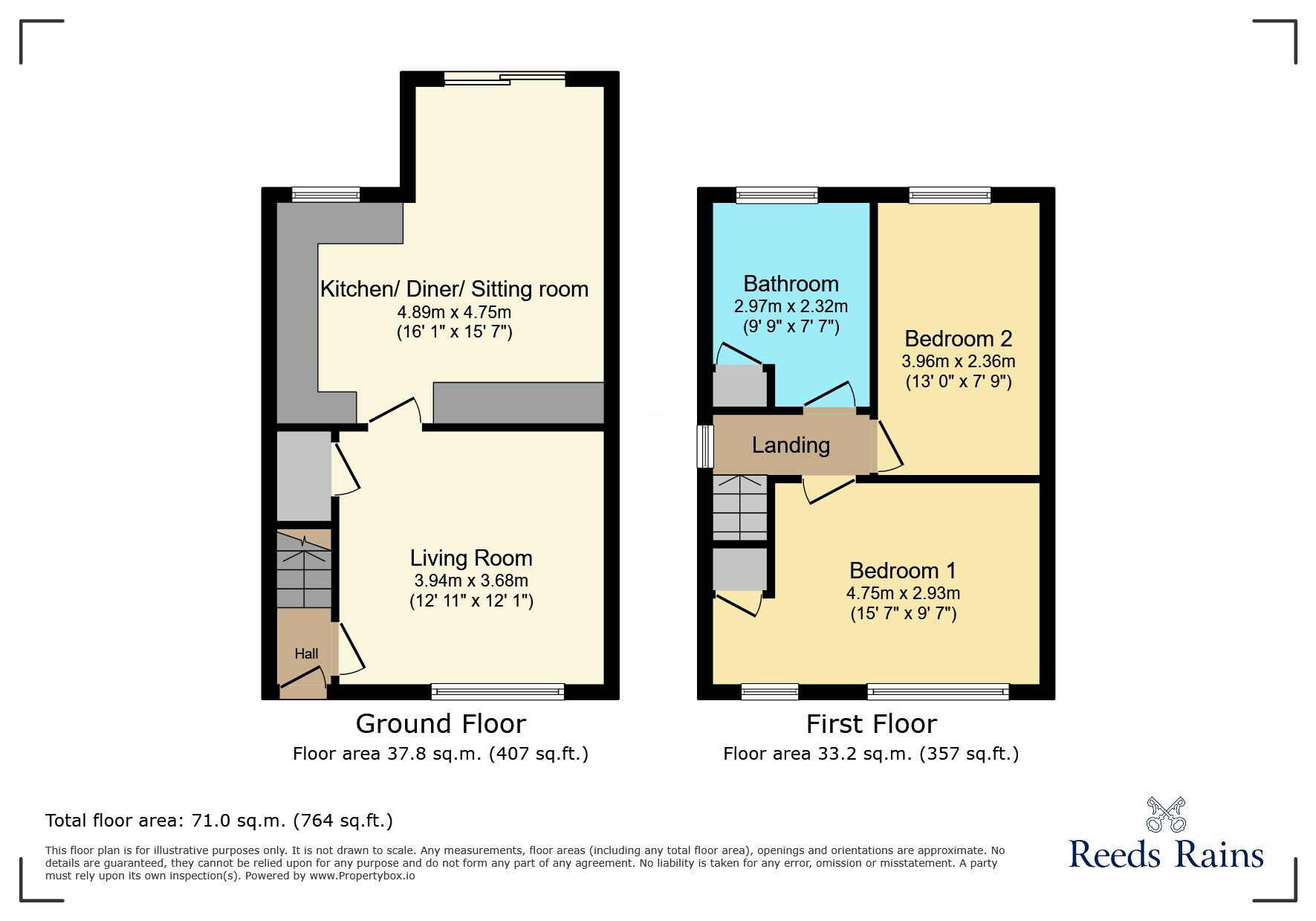 Floorplan of 2 bedroom Semi Detached House for sale, Northward Road, Wilmslow, Cheshire, SK9