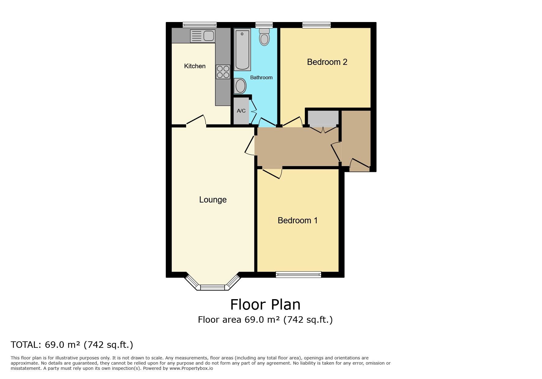 Floorplan of 2 bedroom Flat to rent, Tiverton Drive, Wilmslow, Cheshire, SK9