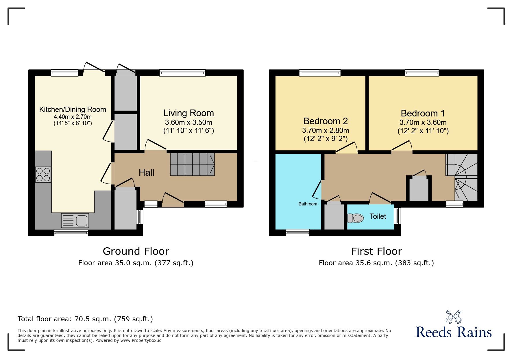 Floorplan of 2 bedroom End Terrace House for sale, Lime Walk, Wilmslow, Cheshire, SK9