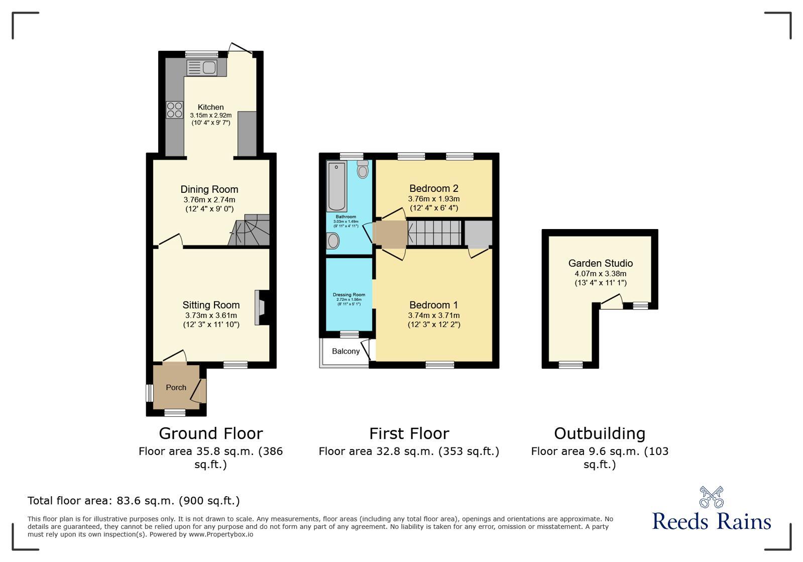 Floorplan of 2 bedroom Mid Terrace House for sale, Sunnybank Drive, Wilmslow, Cheshire, SK9