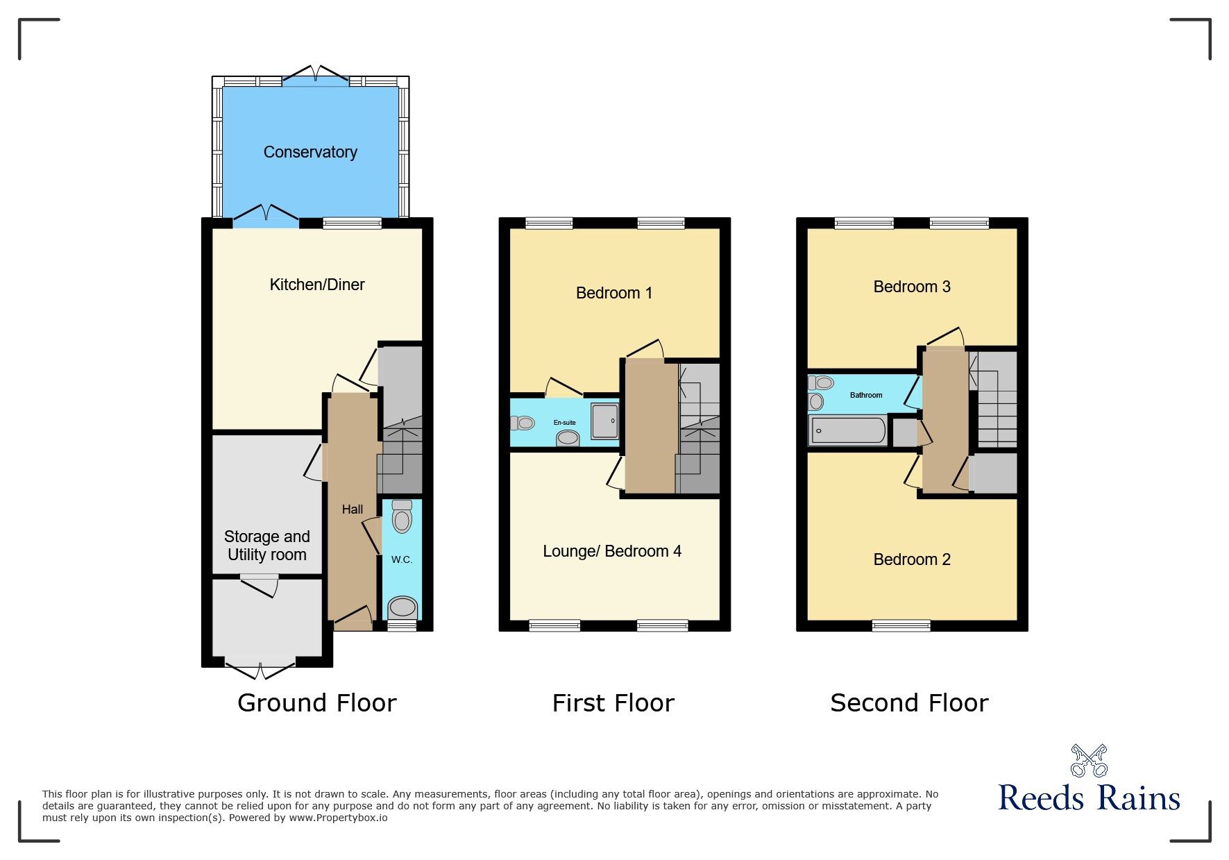 Floorplan of 4 bedroom Mid Terrace House for sale, Finsbury Way, Handforth, Cheshire, SK9