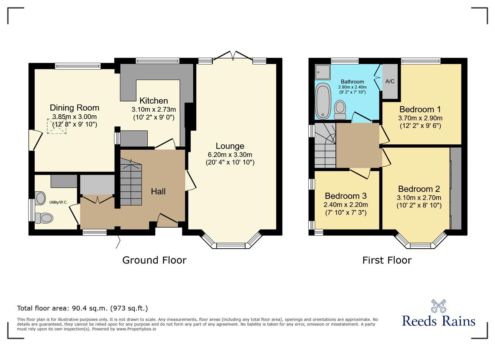 Floorplan of 3 bedroom Semi Detached House for sale, Davehall Avenue, Wilmslow, Cheshire, SK9