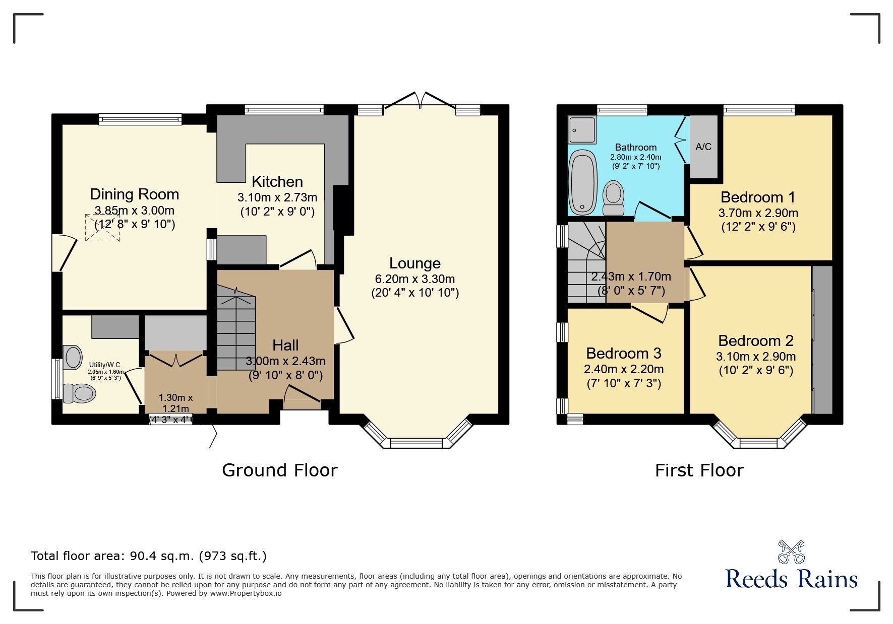 Floorplan of 3 bedroom Semi Detached House for sale, Davehall Avenue, Wilmslow, Cheshire, SK9