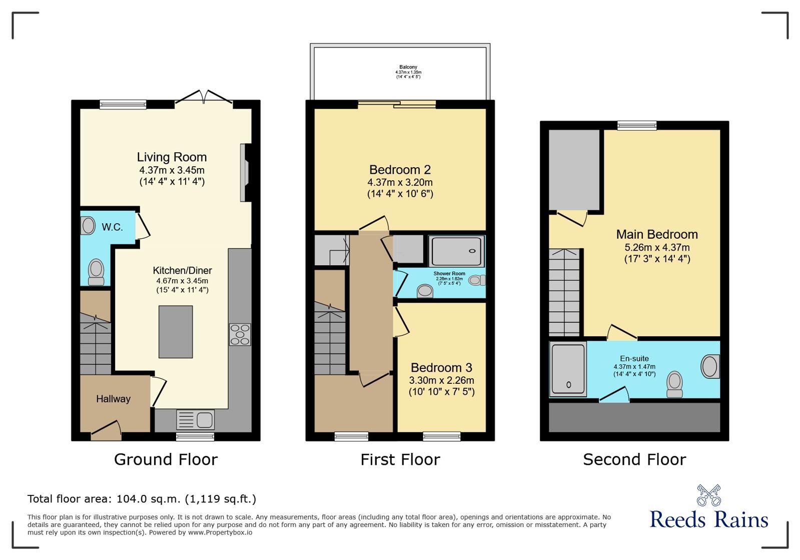 Floorplan of 3 bedroom Mid Terrace House to rent, Ladyfield Street, Wilmslow, Cheshire, SK9