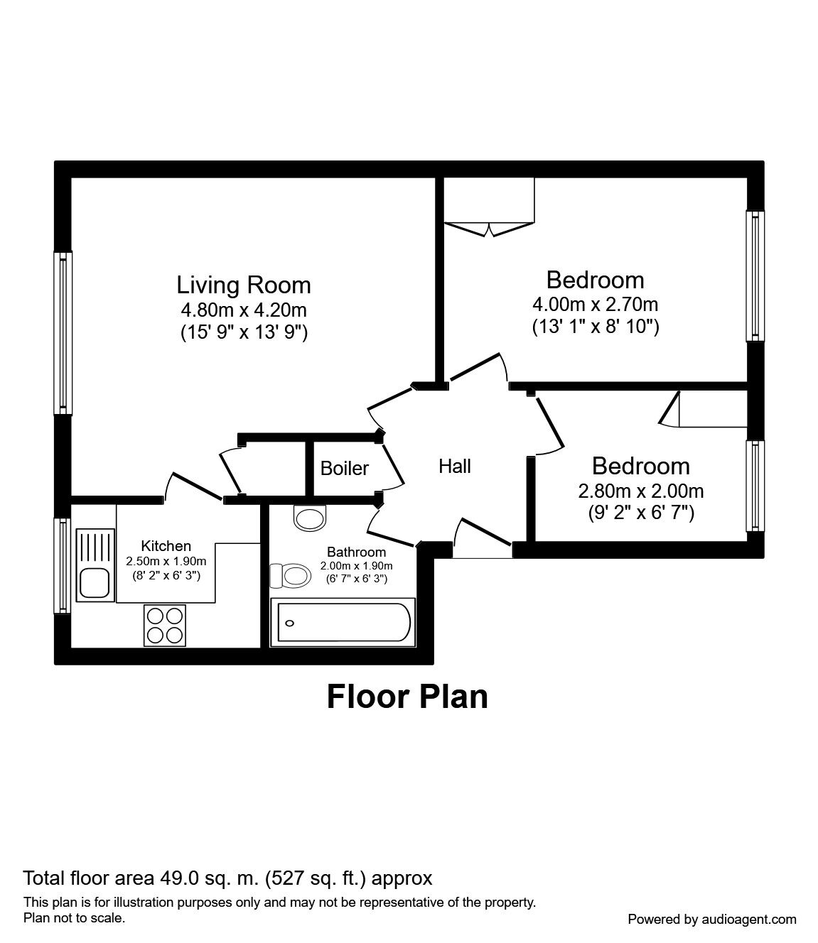 Floorplan of 2 bedroom Flat to rent, Welland Road, Wilmslow, Cheshire, SK9