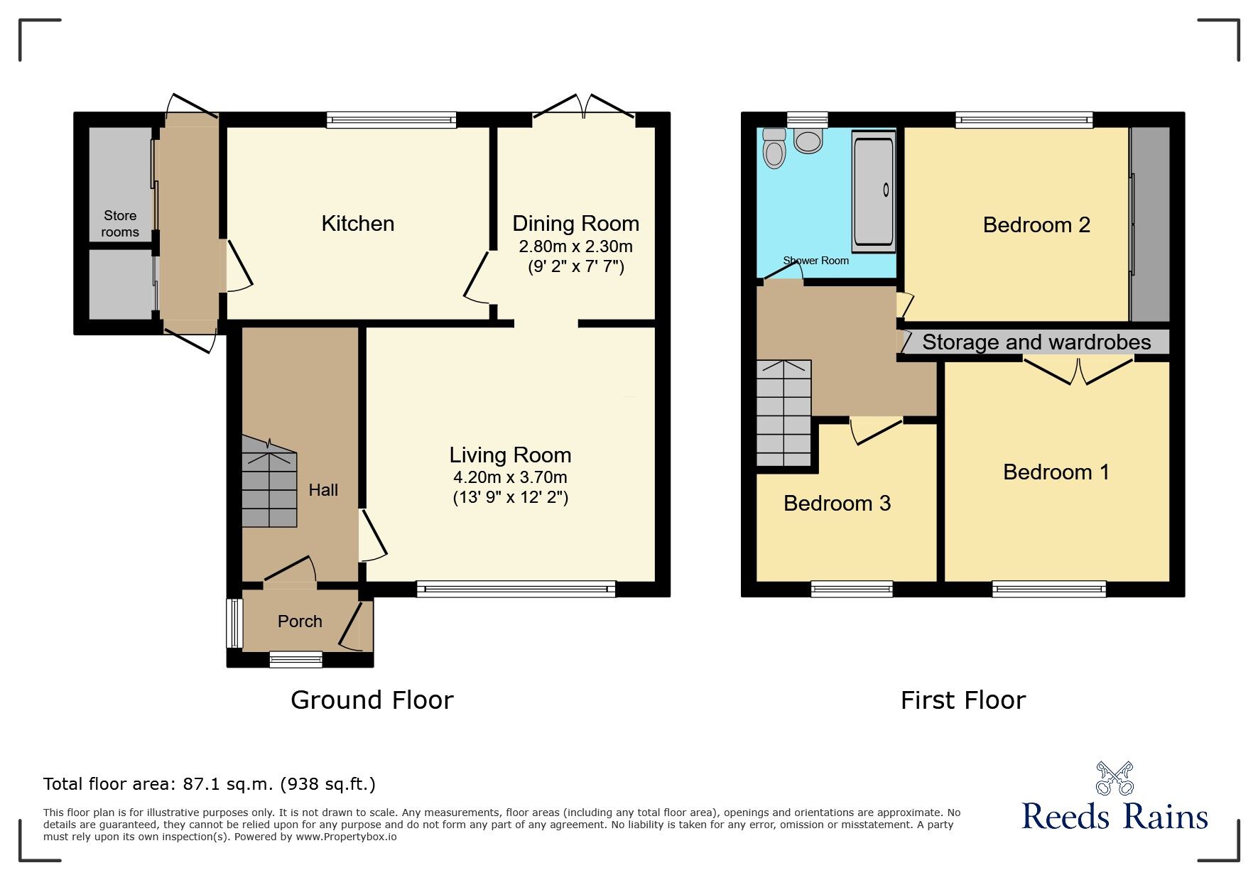Floorplan of 3 bedroom Semi Detached House for sale, Brooke Way, Handforth, Cheshire, SK9