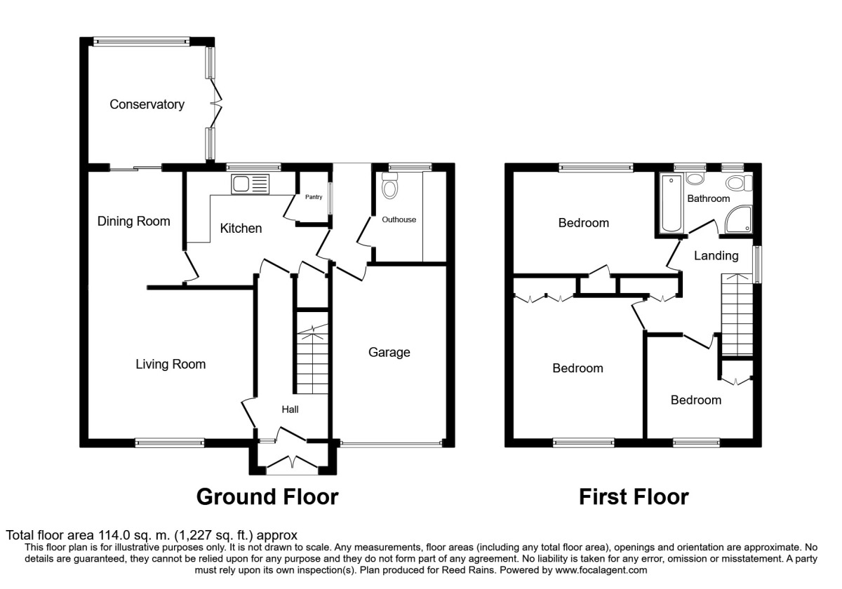 Floorplan of 3 bedroom Semi Detached House for sale, Brooke Avenue, Handforth, Cheshire, SK9