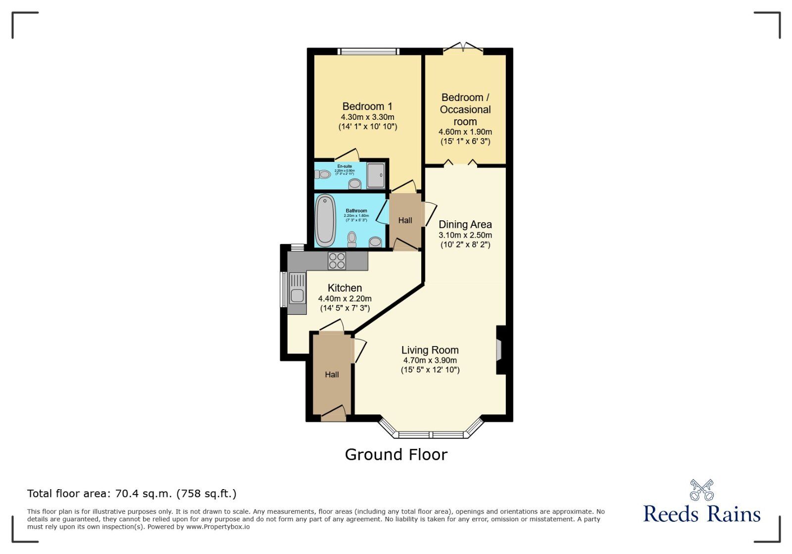 Floorplan of 2 bedroom Semi Detached Bungalow for sale, Clifford Road, Wilmslow, Cheshire, SK9