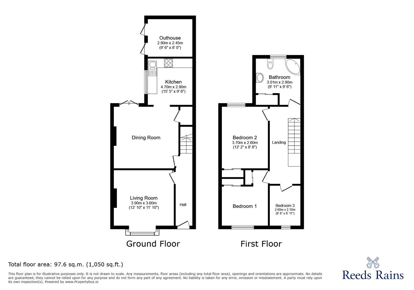 Floorplan of 3 bedroom Semi Detached House for sale, Moor Lane, Wilmslow, Cheshire, SK9