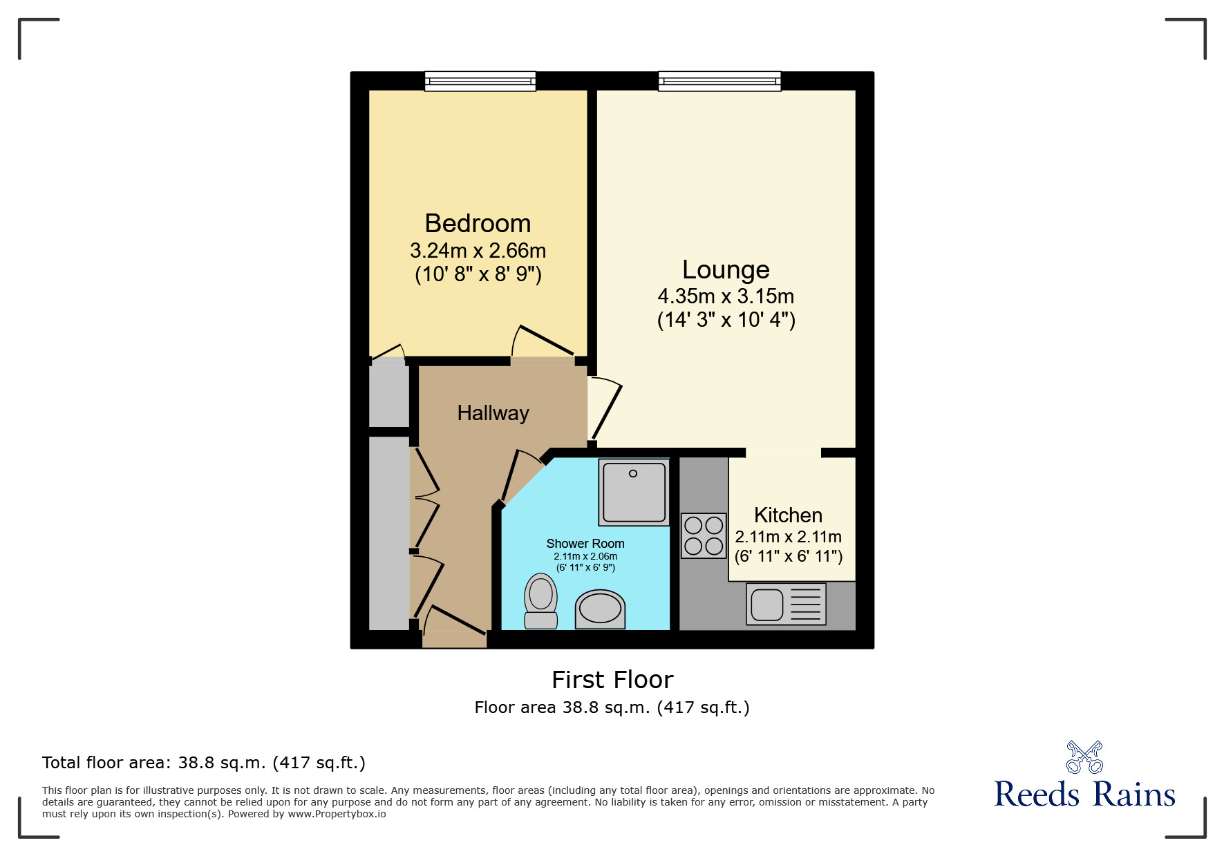 Floorplan of 1 bedroom Flat to rent, Victoria Road, Wilmslow, Cheshire, SK9
