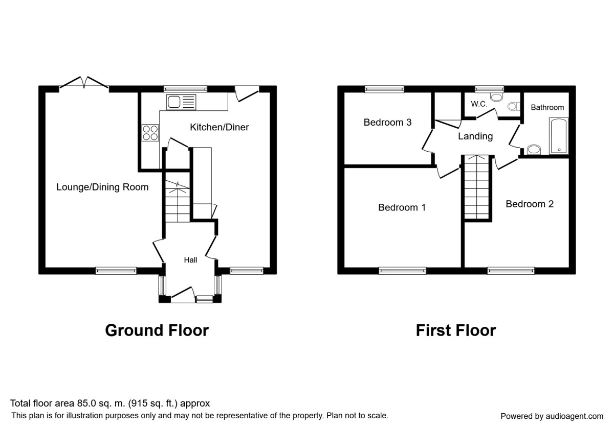 Floorplan of 3 bedroom Mid Terrace House for sale, Delamere Road, Handforth, Cheshire, SK9