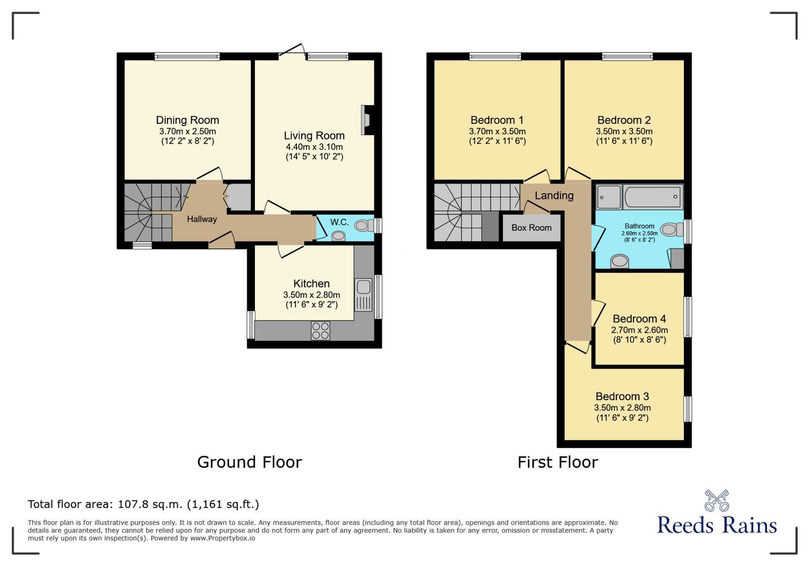 Floorplan of 4 bedroom Mid Terrace House for sale, Rainow Way, Wilmslow, Cheshire, SK9