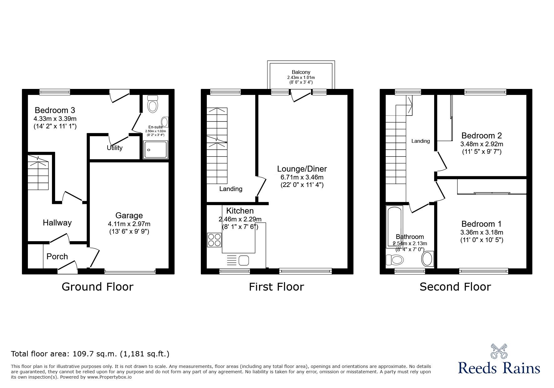 Floorplan of 3 bedroom Mid Terrace House to rent, Holly Road North, Wilmslow, Cheshire, SK9