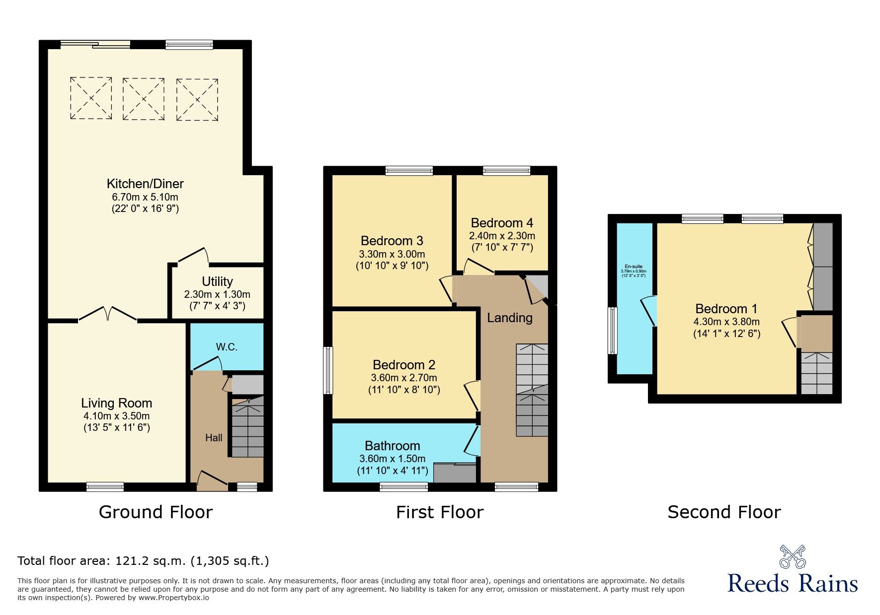Floorplan of 4 bedroom Semi Detached House for sale, Newlands Drive, Wilmslow, Cheshire, SK9
