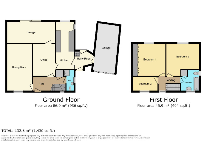Floorplan of 3 bedroom Detached House for sale, Chesham Close, Wilmslow, Cheshire, SK9