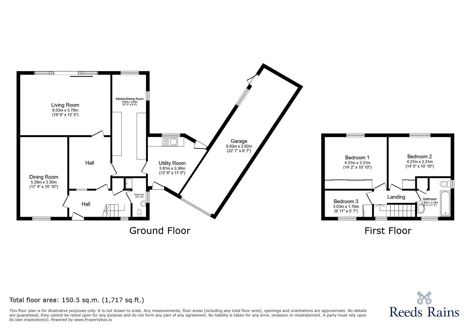Floorplan of 3 bedroom Detached House for sale, Chesham Close, Wilmslow, Cheshire, SK9