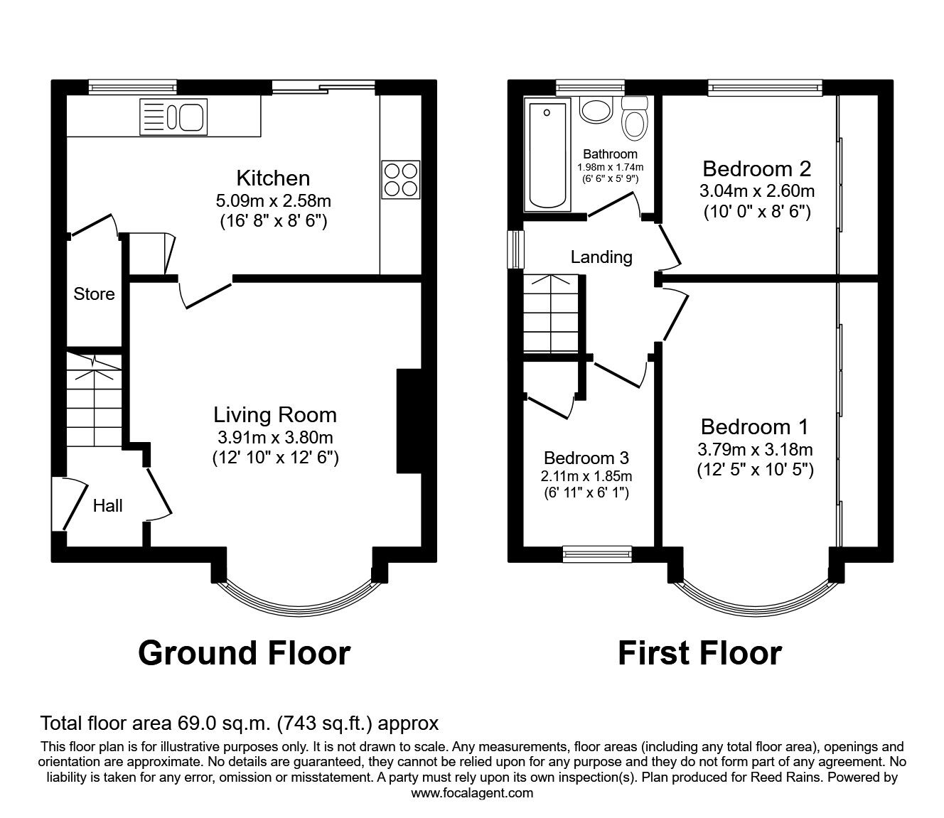 Floorplan of 3 bedroom Semi Detached House to rent, Lees Hall Road, Sheffield, S8