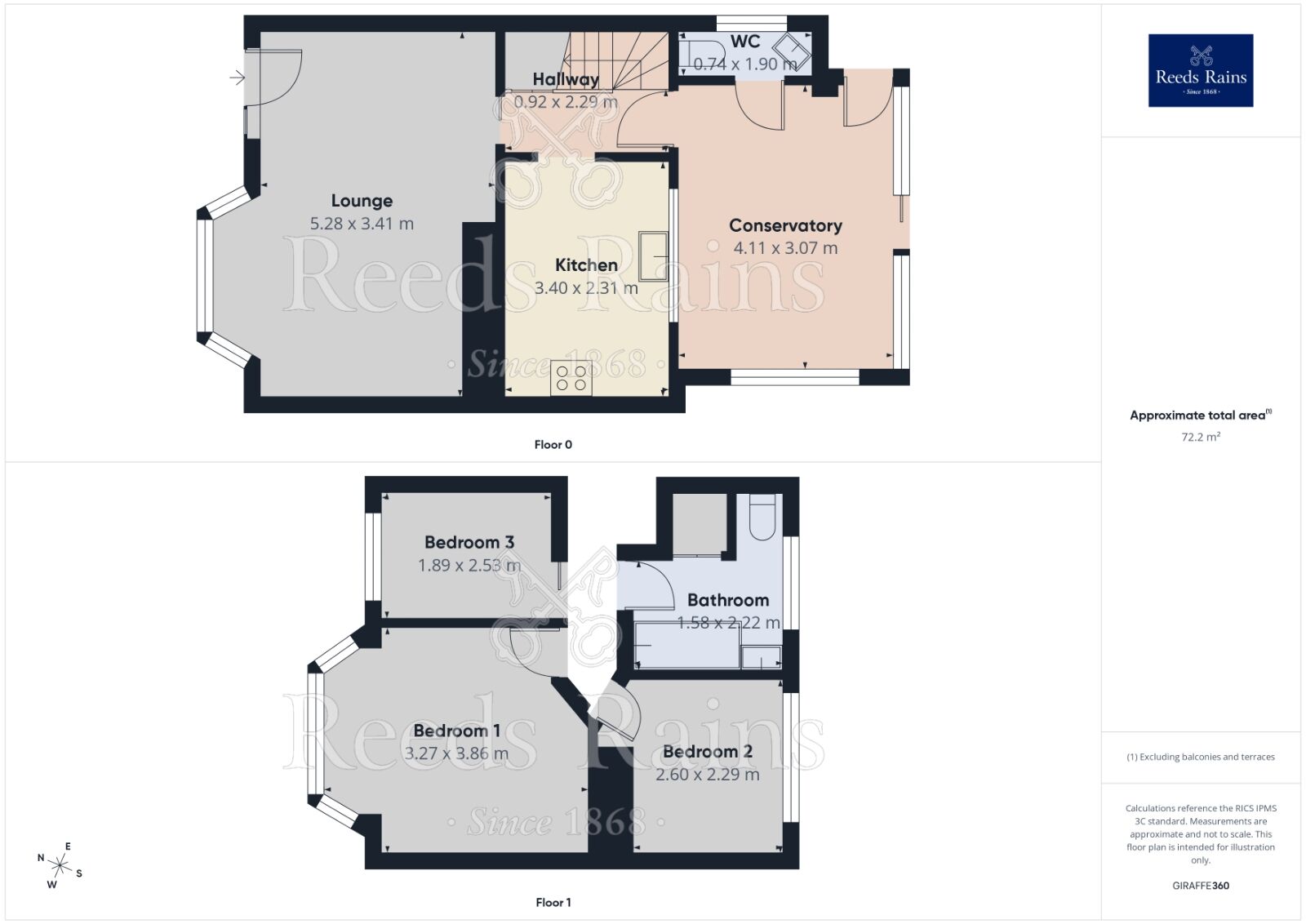 Floorplan of 3 bedroom Semi Detached House to rent, Youlgreave Drive, Sheffield, S12