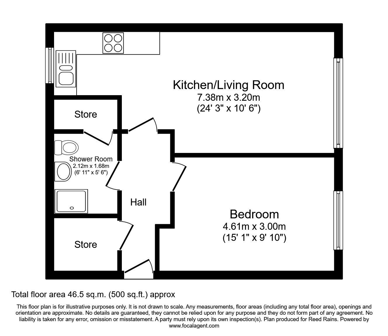 Floorplan of 1 bedroom  Flat to rent, Cypress Avenue, Sheffield, S8