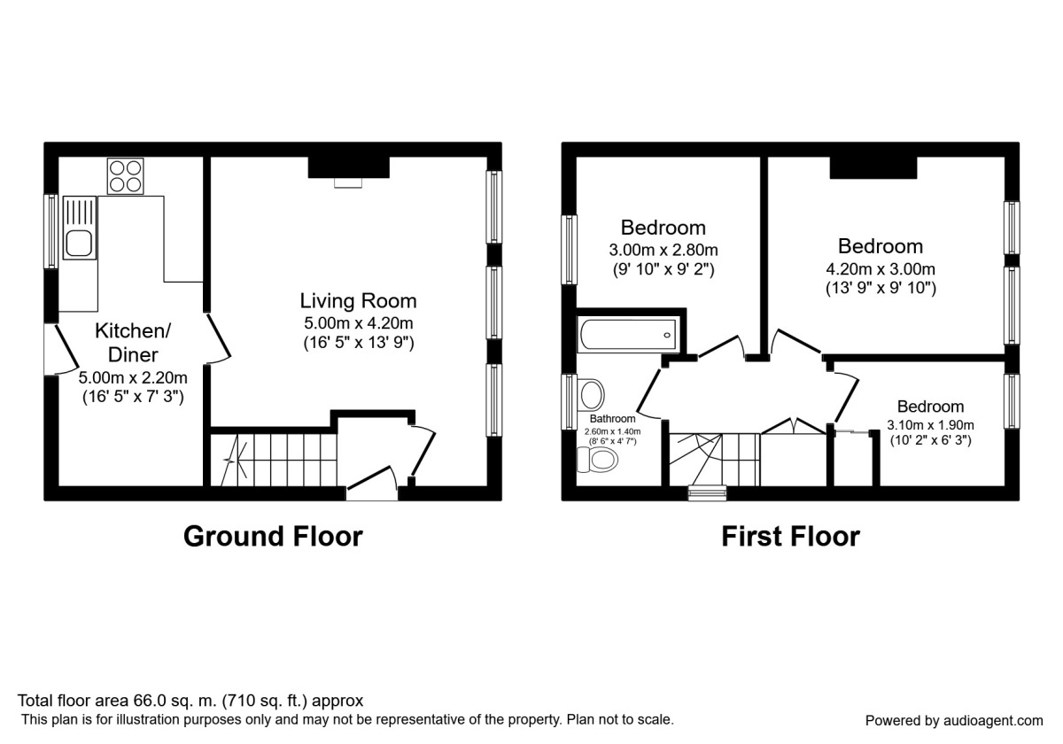 Floorplan of 3 bedroom Semi Detached House to rent, Nodder Road, Sheffield, S13