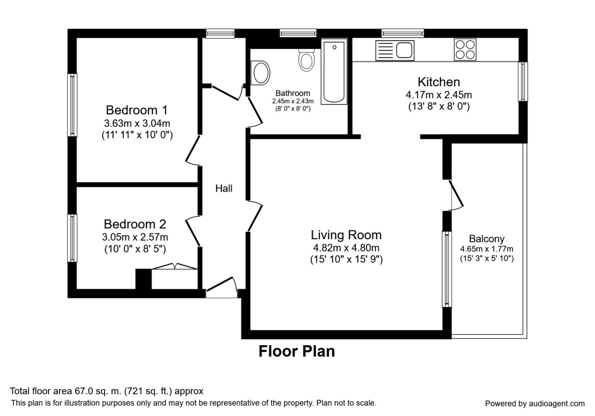 Floorplan of 2 bedroom  Flat to rent, Brocco Bank, Sheffield, S11
