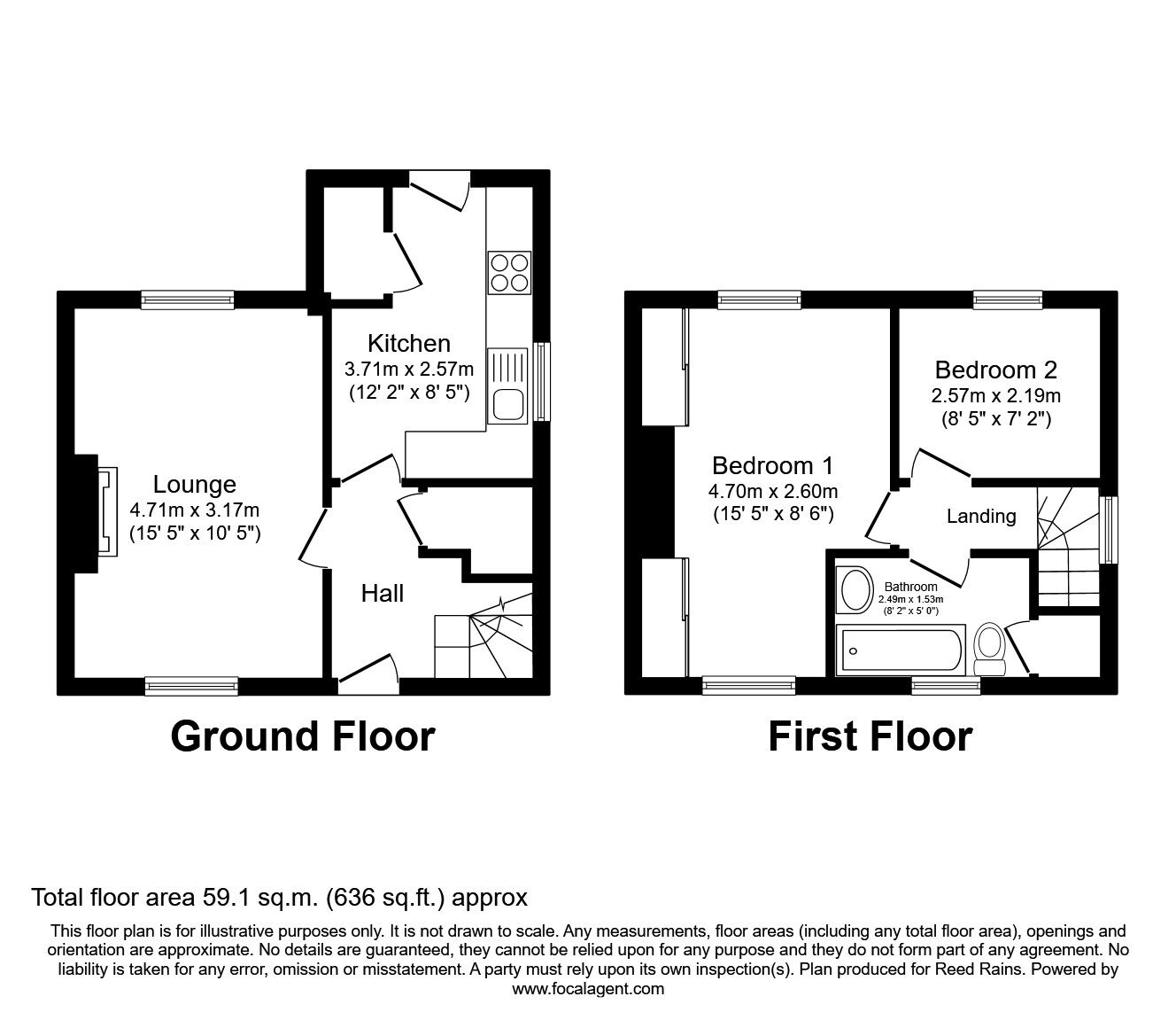 Floorplan of 2 bedroom Semi Detached House to rent, Villiers Drive, Sheffield, South Yorkshire, S2